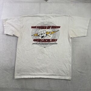 Bayside Local 357 Youth Development IBEW White SS Graphic Shirt Men's XL